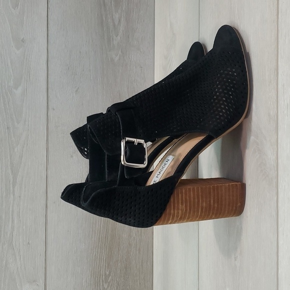 Steve Madden Women Shauna Ankle Suede Open Toe pump sandals shoes sz 9.5M - Picture 3 of 12